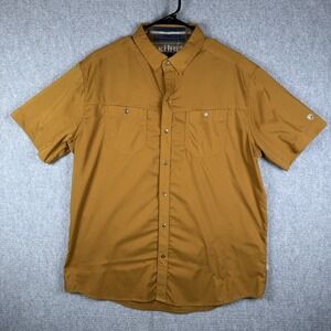 Kuhl Shirt Adult Large Gold Button Up Pockets Stealth Outdoor Lightweight Snap